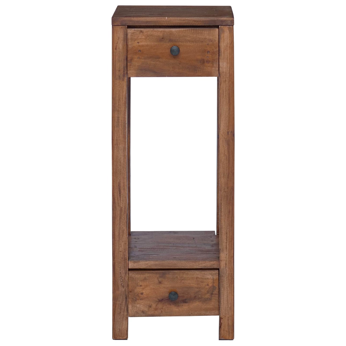 Plant Stand with Drawer Brown 30 x 30 x 80 cm Mahogany Wood