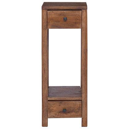 Plant Stand with Drawer Brown 30 x 30 x 80 cm Mahogany Wood