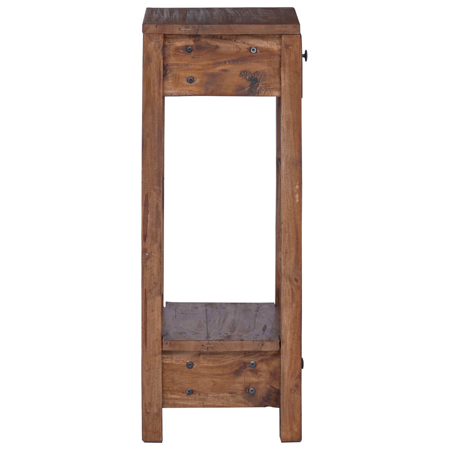 Plant Stand with Drawer Brown 30 x 30 x 80 cm Mahogany Wood