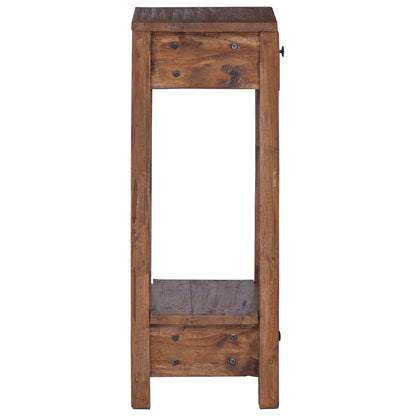 Plant Stand with Drawer Brown 30 x 30 x 80 cm Mahogany Wood