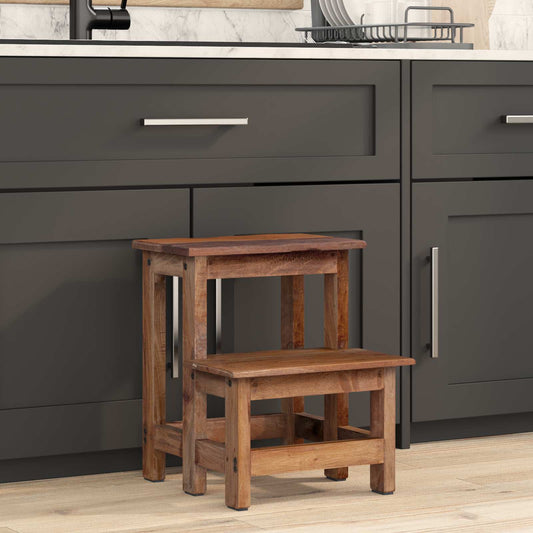 Stool Natural 37 x 37 x 46 cm Mahogany Wood