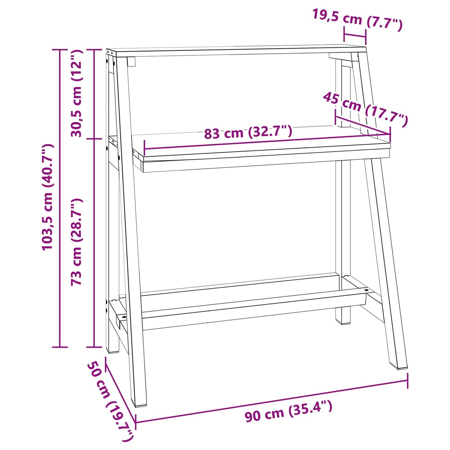 Desk Brown 90 x 50 x 103 cm Solid Reclaim Wood
