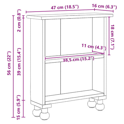 Shelving with Shelf Brown 47 x 16 x 55 cm Solid Mahogany Wood