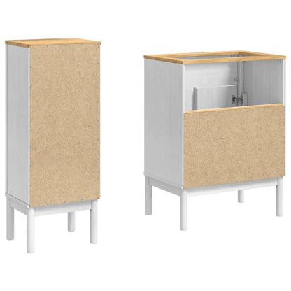 Bathroom Furniture Set FLORO 2 pcs White Solid Pine Wood