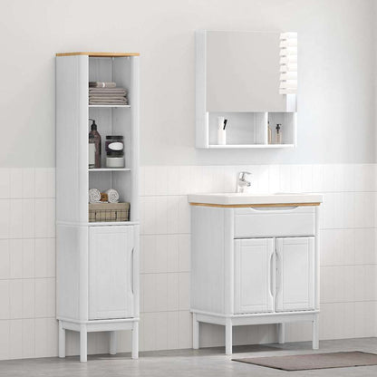 Bathroom Furniture Set FLORO 2 pcs White Solid Pine Wood
