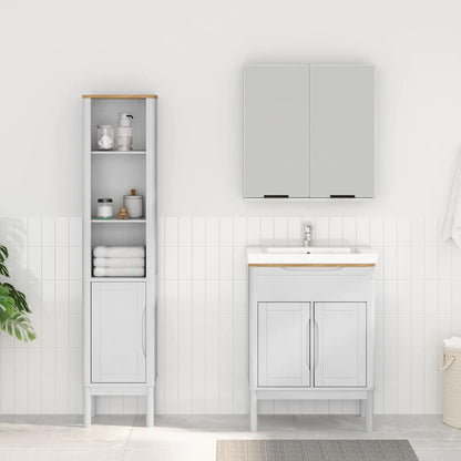 Bathroom Furniture Set FLORO 2 pcs White Solid Pine Wood
