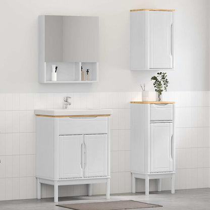 Bathroom Furniture Set FLORO 3 pcs White Solid Pine Wood