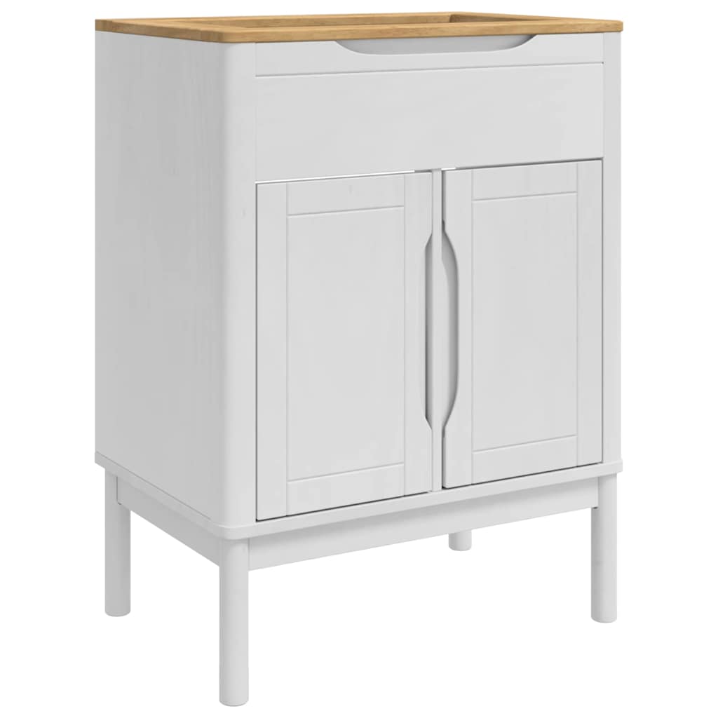 Bathroom Furniture Set FLORO 3 pcs White Solid Pine Wood