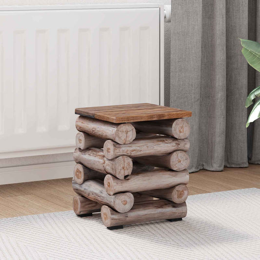 Stool Natural 30 x 30 x 38 cm Solid Teak Wood