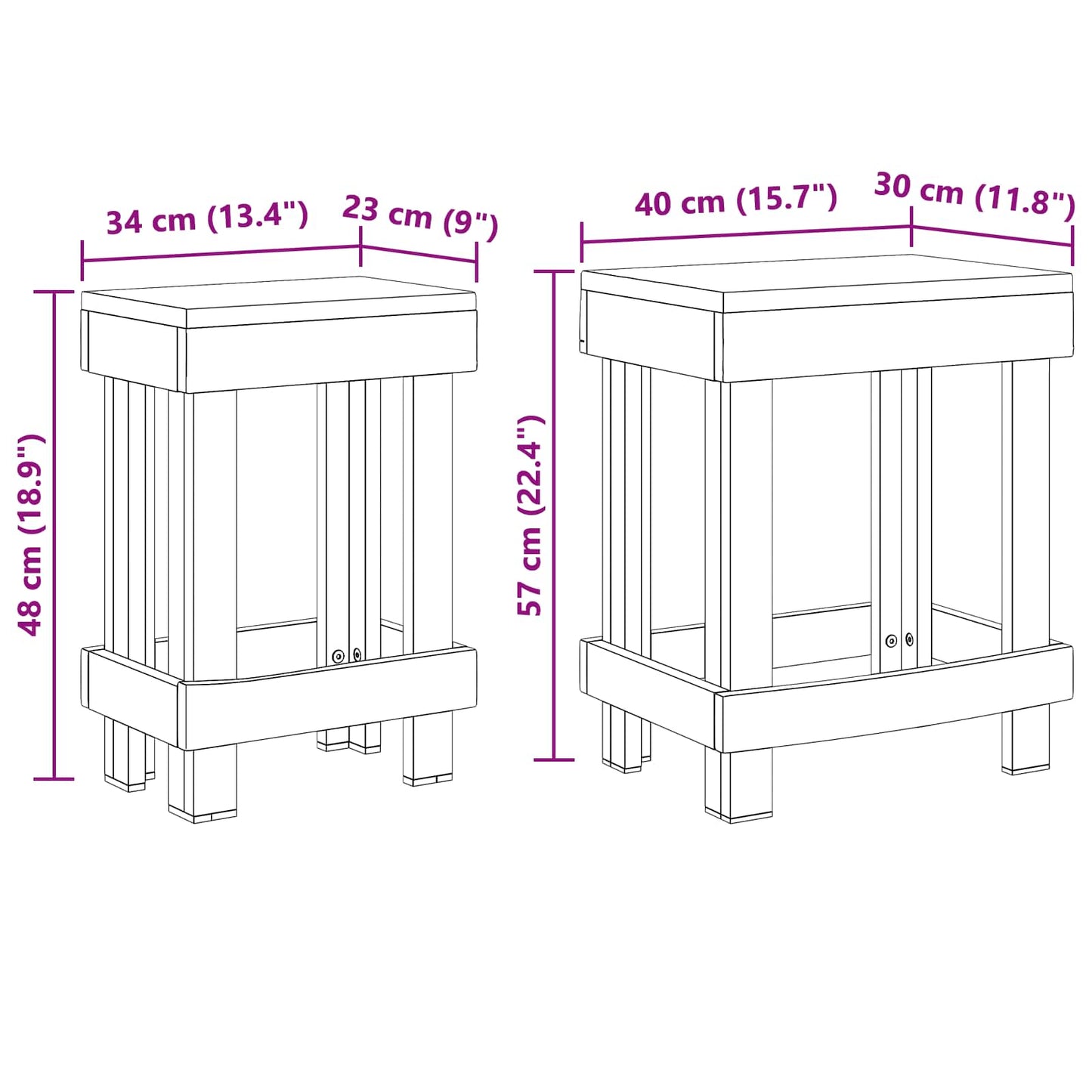 Plant Stand 2 pcs Brown 70 x 11 x 27 cm Mahogany Wood