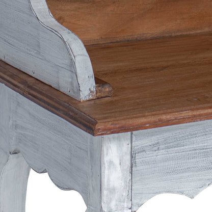 Writing Desk with Drawer Brown and White 80 x 40 x 92 cm