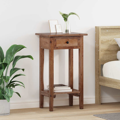Plant Stand with Drawer Brown 34 x 25 x 52 cm Mahogany Wood