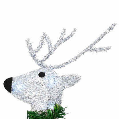LED Reindeers 5 pcs Silver Fabric