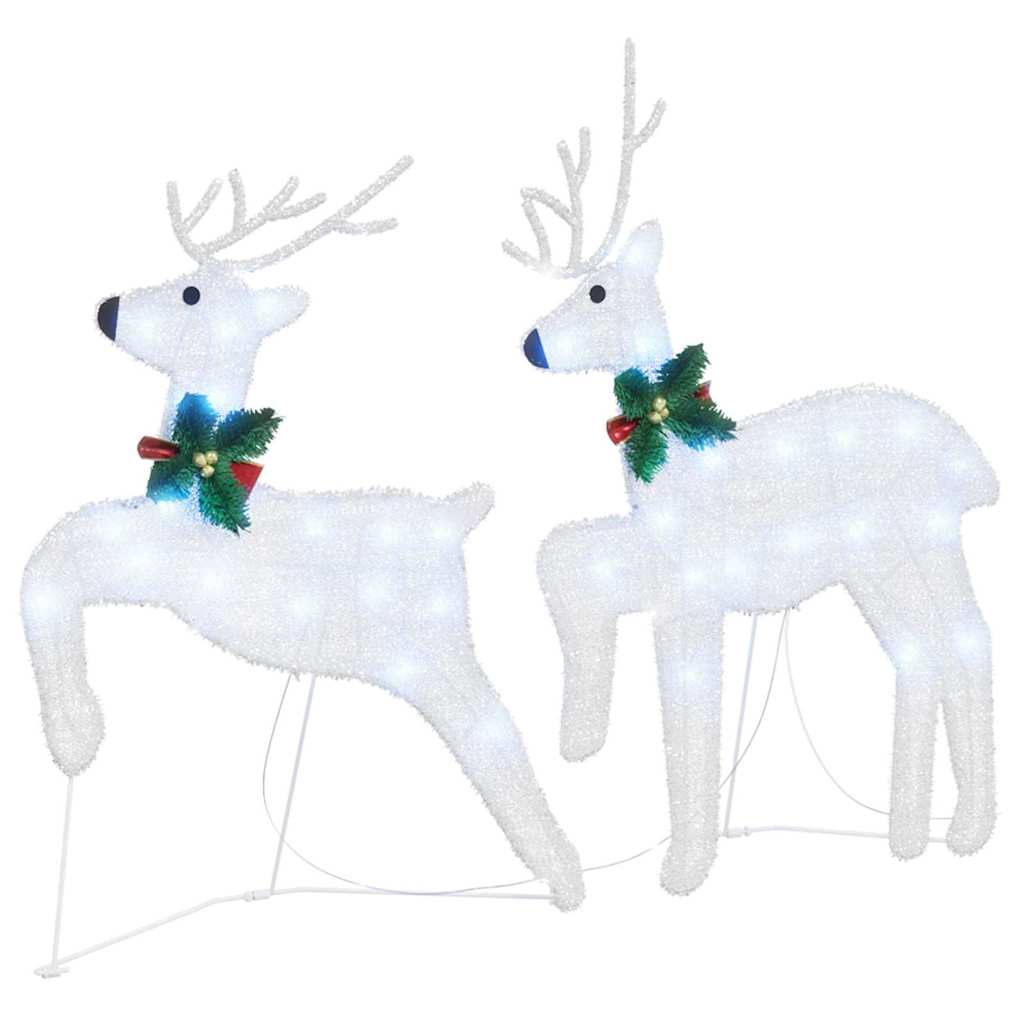 LED Reindeers 5 pcs Silver Fabric