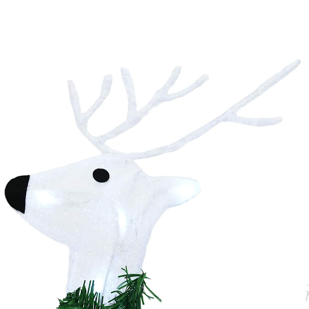 LED Reindeers 5 pcs White Fabric