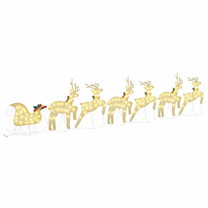 LED Reindeers 7 pcs Gold Fabric