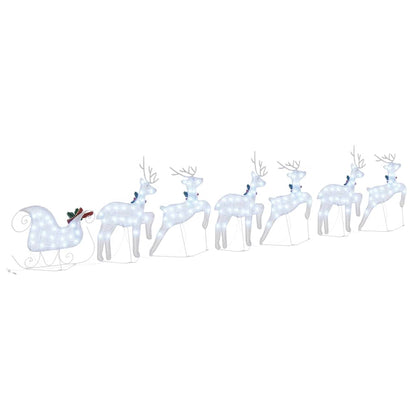 LED Reindeers 7 pcs Silver Fabric