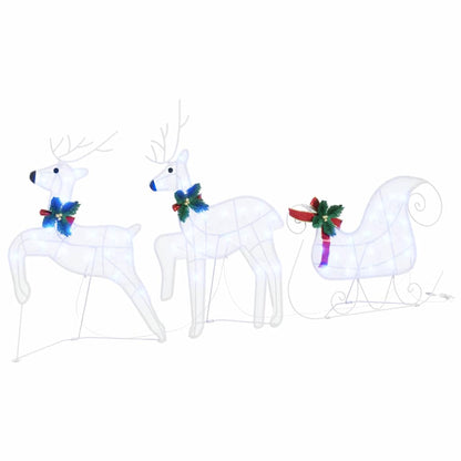 LED Reindeers 7 pcs White Fabric