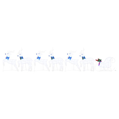 LED Reindeers 7 pcs White Fabric