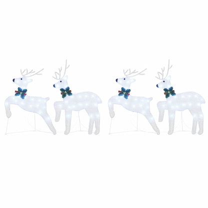 LED Reindeers 4 pcs Silver Fabric