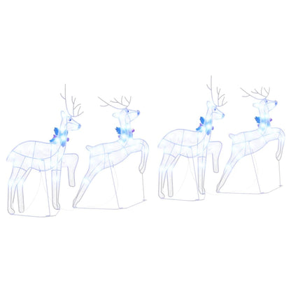 LED Reindeers 4 pcs White Fabric