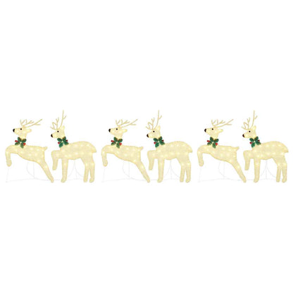 LED Reindeers 6 pcs Gold Fabric