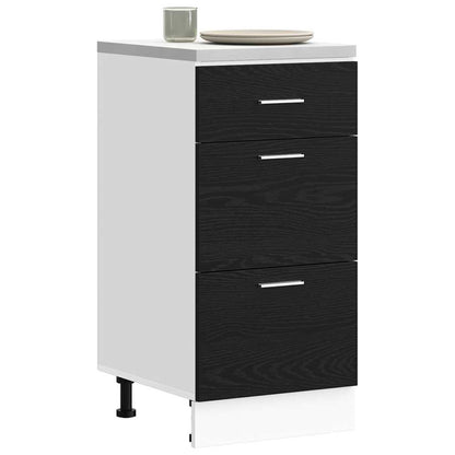 Kitchen Base Cabinet with Drawer Black Oak 40 x 46 x 81.5 cm