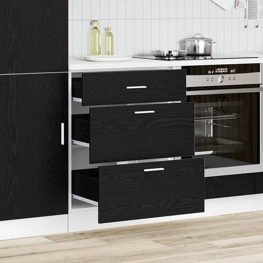 Kitchen Base Cabinet Black Oak 60 x 46 x 81.5 cm