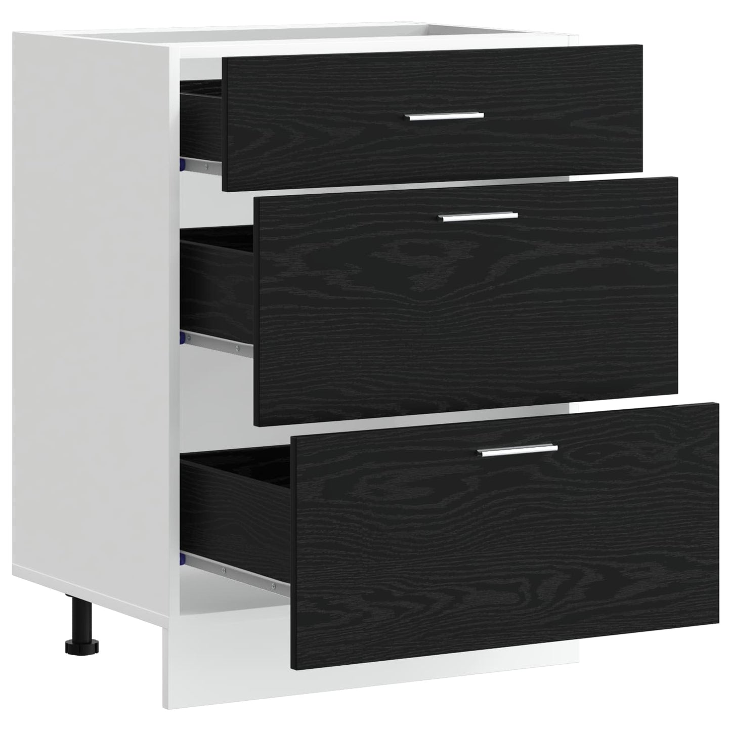 Kitchen Base Cabinet Black Oak 60 x 46 x 81.5 cm