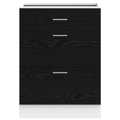Kitchen Base Cabinet Black Oak 60 x 46 x 81.5 cm