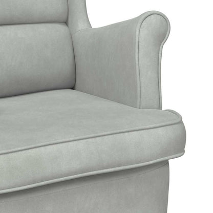 Armchair Light Grey Velvet