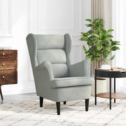 Armchair Light Grey Velvet