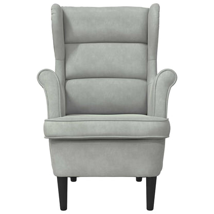 Armchair Light Grey Velvet