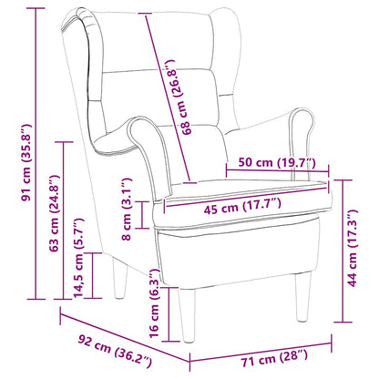 Armchair Light Grey Velvet