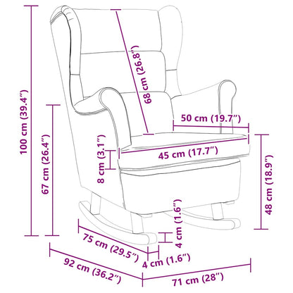 Rocking Chair with Cushion Light Grey 92 x 71 x 100 cm Plywood