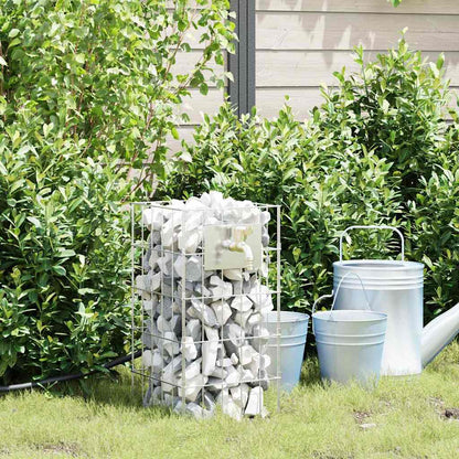 Gabion Faucet Silver 26 x 25 x 50 cm Stainless Steel