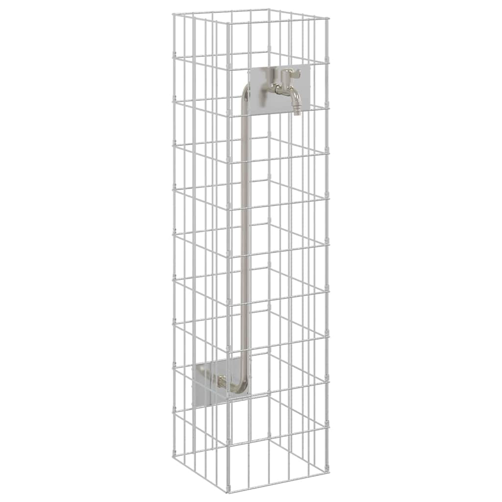 Gabion Faucet Silver 25 x 25 x 100 cm Stainless Steel