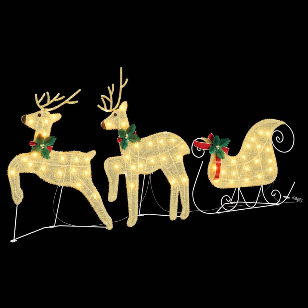 LED Reindeers 3 pcs Warm White Fabric
