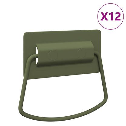 Cabinet Handles 12 pcs Olive Green 85 x 45 mm Metal