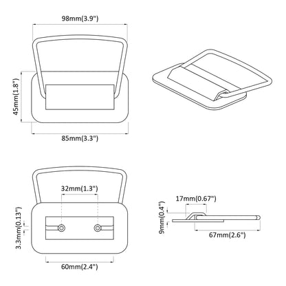 Cabinet Handles White 85 x 45 mm Metal