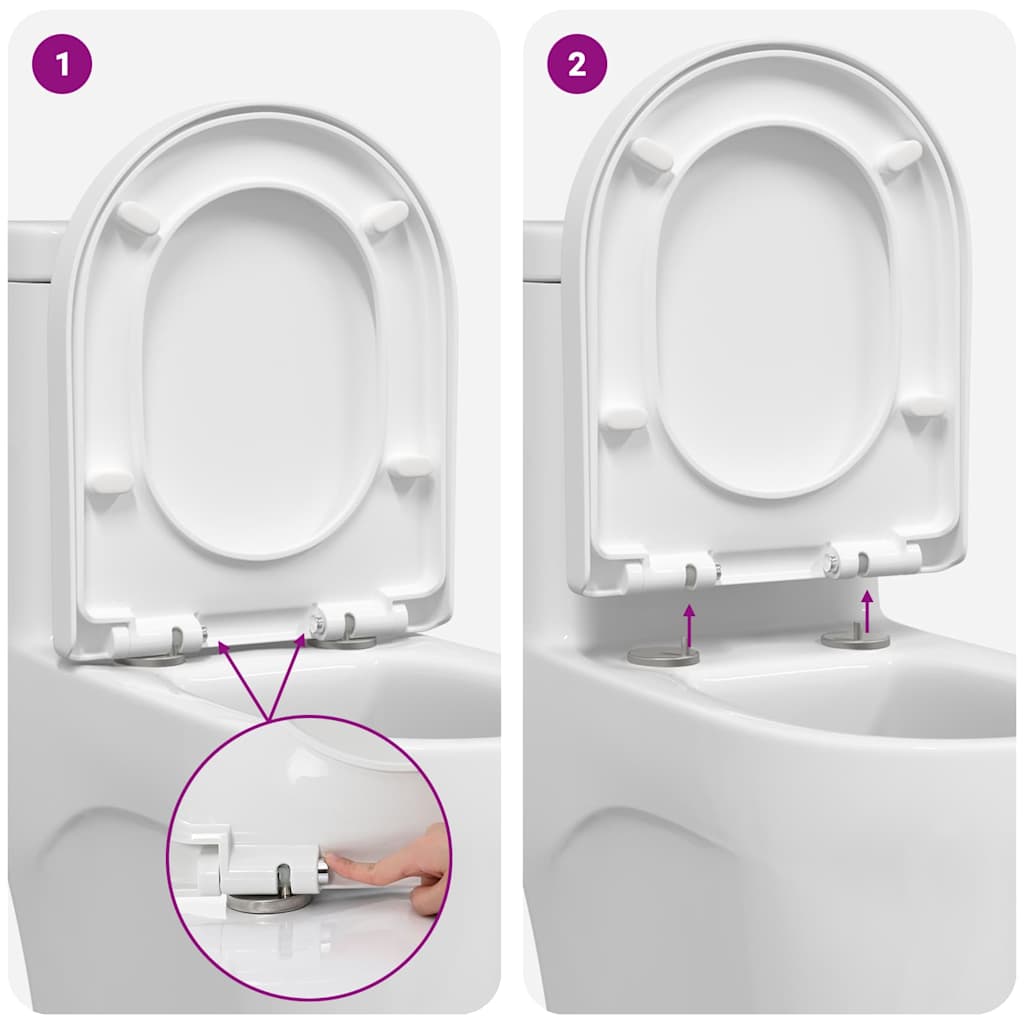 Toilet Seat Adjustable White 48 x 36.5 x 4.5 cm Polypropylene