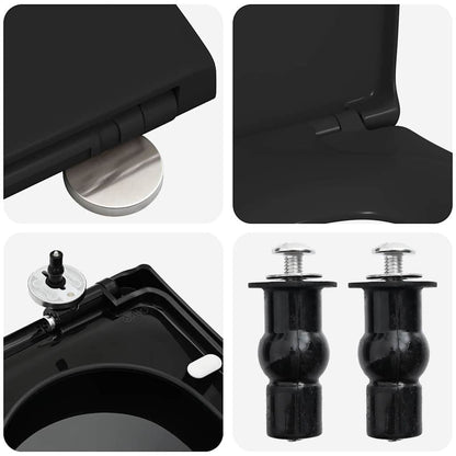 Toilet Seat Adjustable Black 48 x 36.5 x 4.5 cm Polypropylene