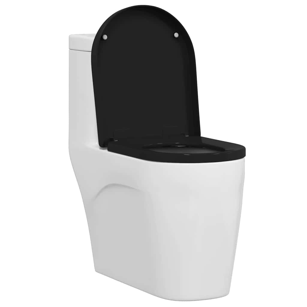 Toilet Seat Adjustable Black 48 x 36.5 x 4.5 cm Polypropylene