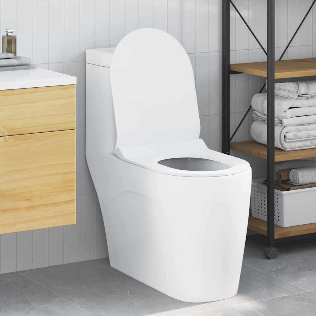 Toilet Seat Adjustable White 50 x 36.5 x 5 cm Polypropylene