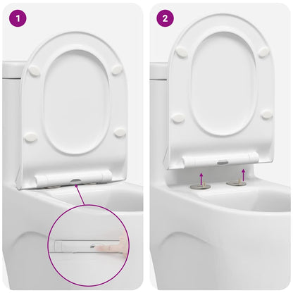 Toilet Seat Adjustable White 50 x 36.5 x 5 cm Polypropylene