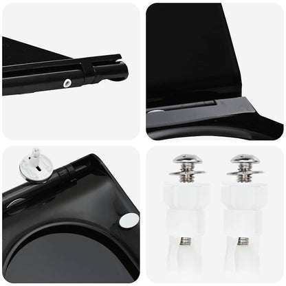 Toilet Seat Adjustable Black 50 x 36.5 x 5 cm Polypropylene
