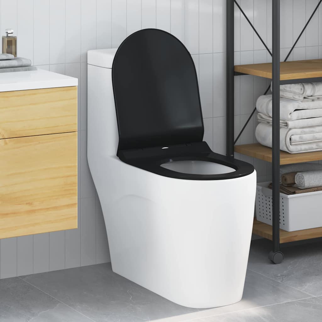 Toilet Seat Adjustable Black 50 x 36.5 x 5 cm Polypropylene