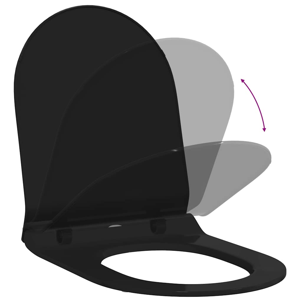 Toilet Seat Adjustable Black 50 x 36.5 x 5 cm Polypropylene