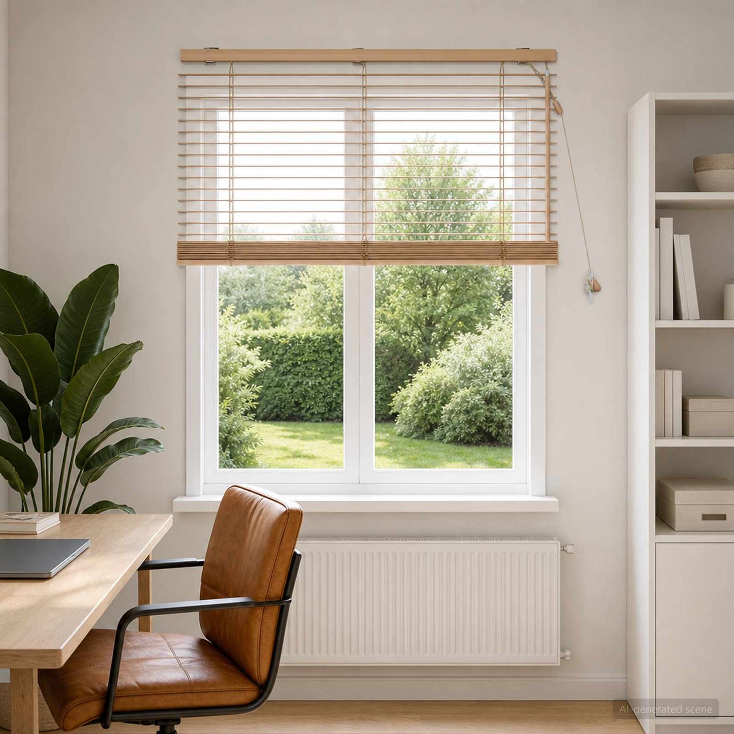 Venetian Blind Oak Look 115 x 130 cm 35 mm Solid Paulownia Wood