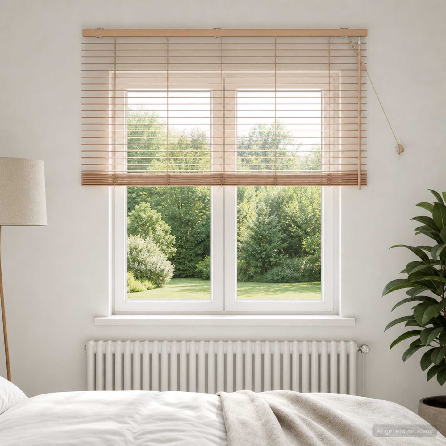 Venetian Blind Oak Look 140 x 130 cm 35 mm Solid Paulownia Wood